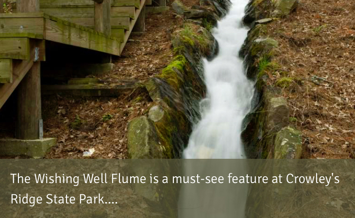 The Wishing Well Flume is a must-see  feature at Crowley's  Ridge State Park